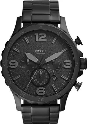 Fossil nate chronograph black dial stainless